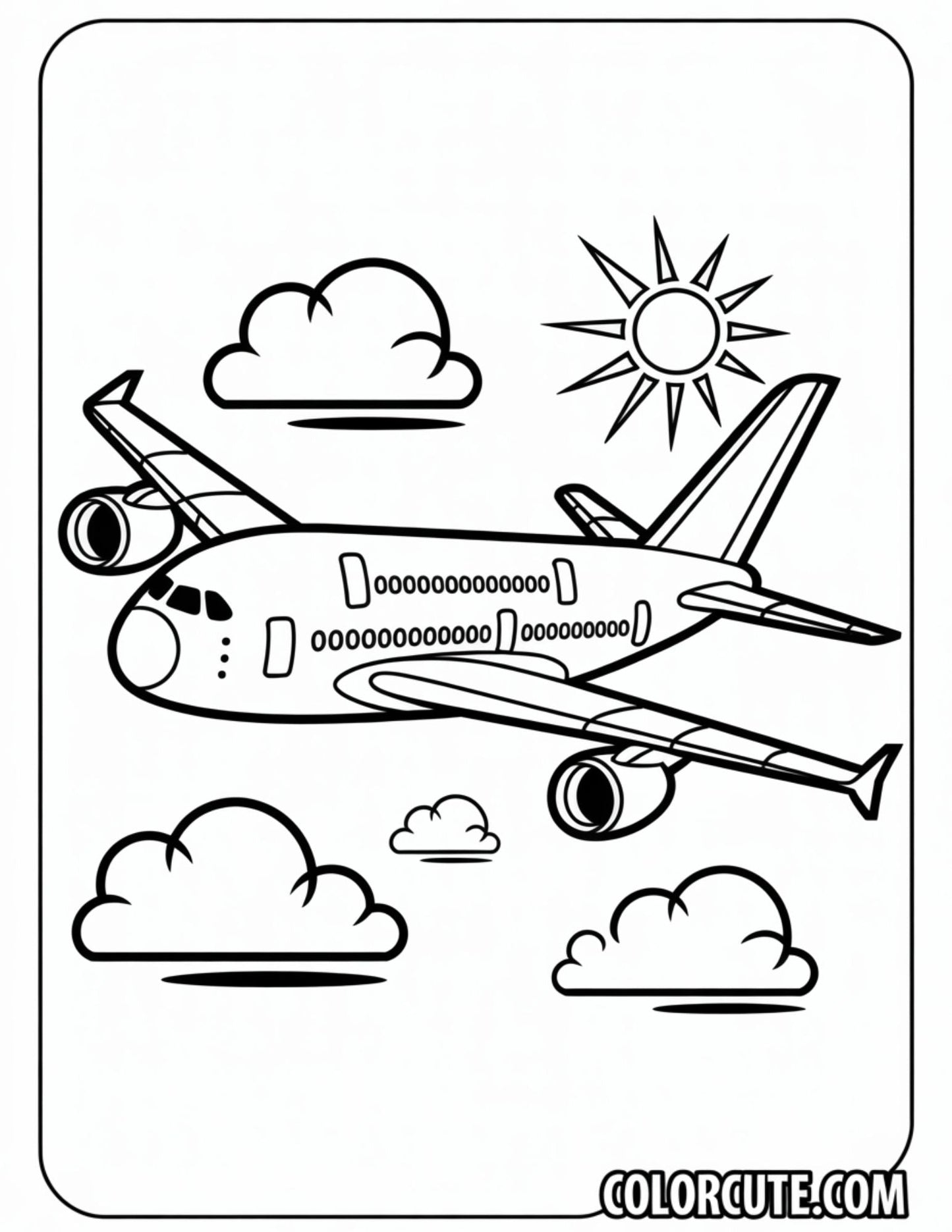 A380 Airplane Coloring Pages | Free PDF Printables