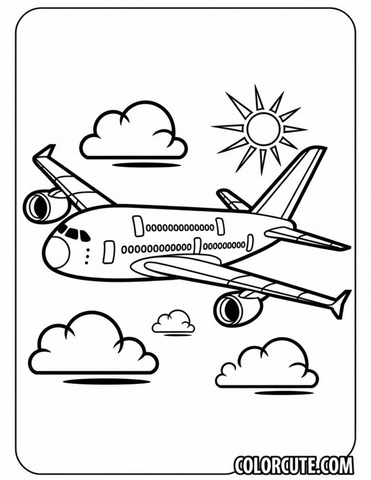 A380 Airplane Coloring Pages | Free PDF Printables