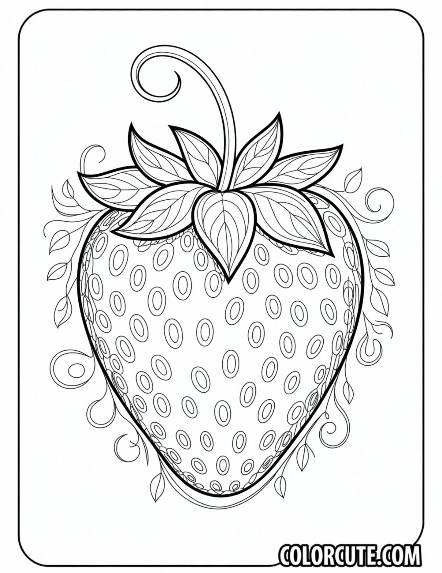 Adult Strawberry Coloring Pages – Free PDF Printables