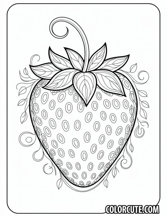 Adult Strawberry Coloring Pages – Free PDF Printables