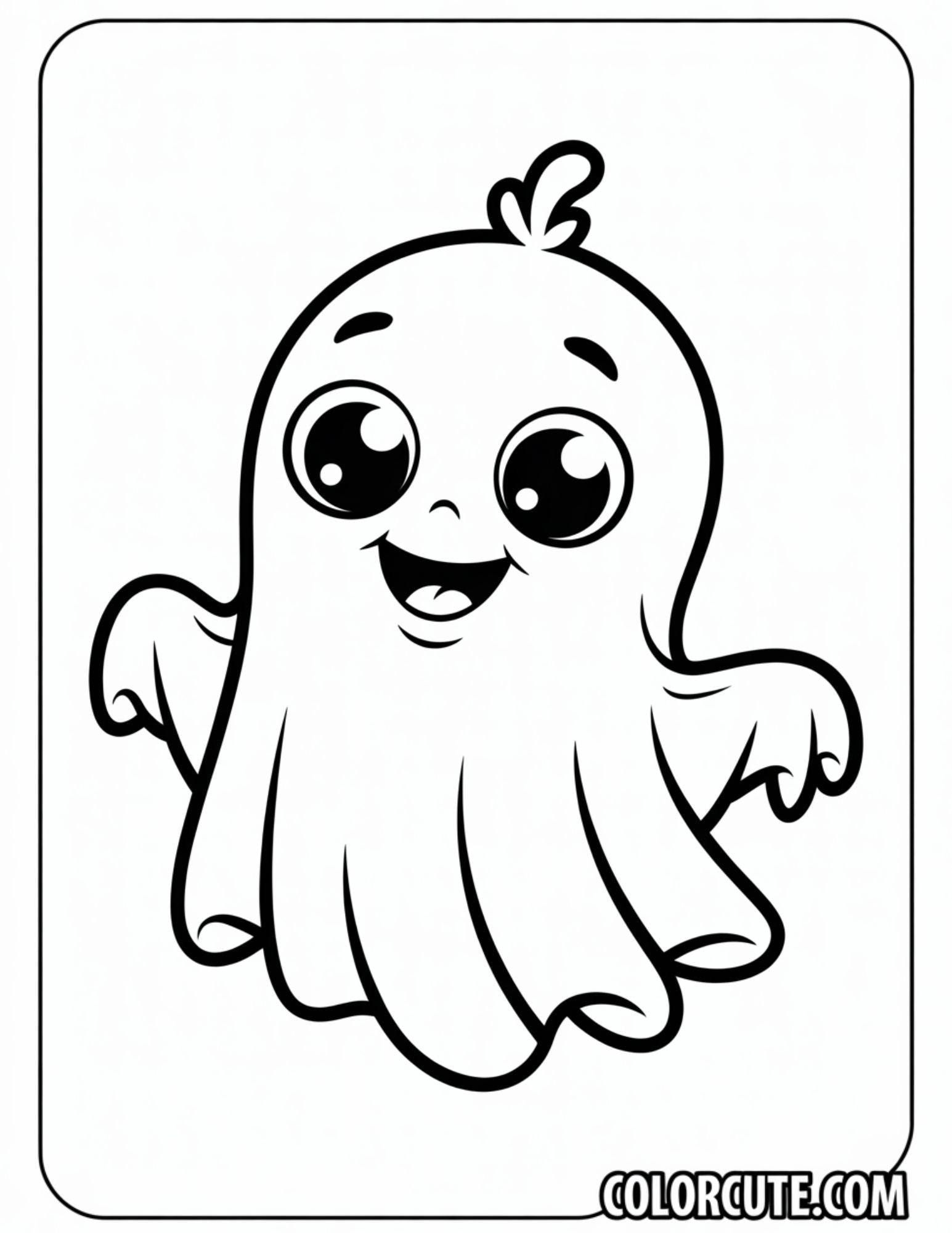 Baby Ghost Coloring Pages Free PDF Printables Color Cute Free