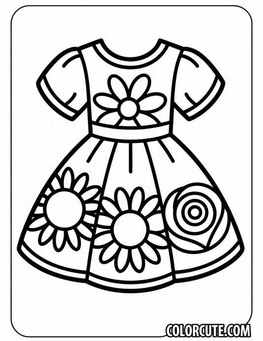 Beautiful Dress Coloring Pages | Free PDF Printables