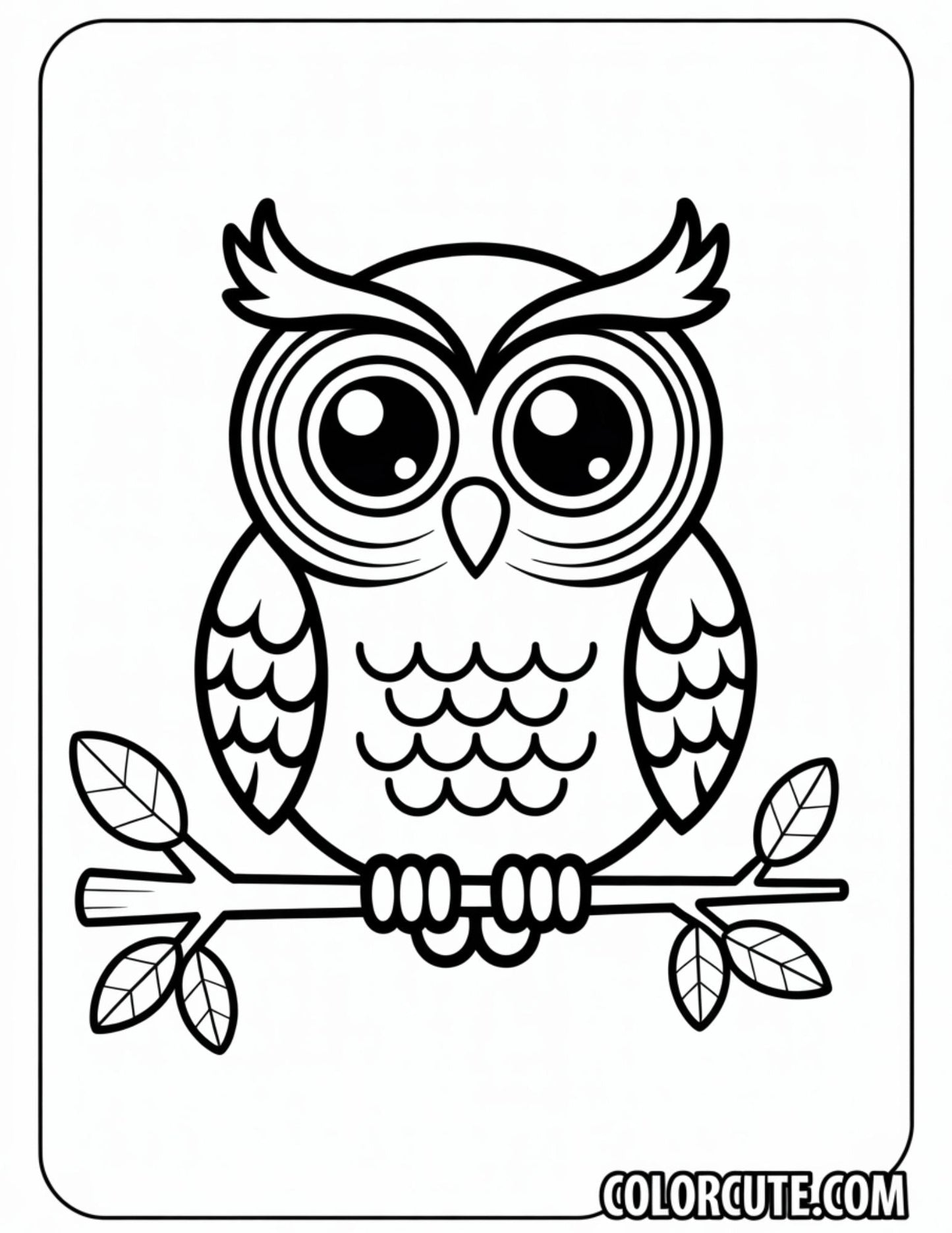 Cute Bold and Easy Owl Coloring Pages | Free PDF Printables