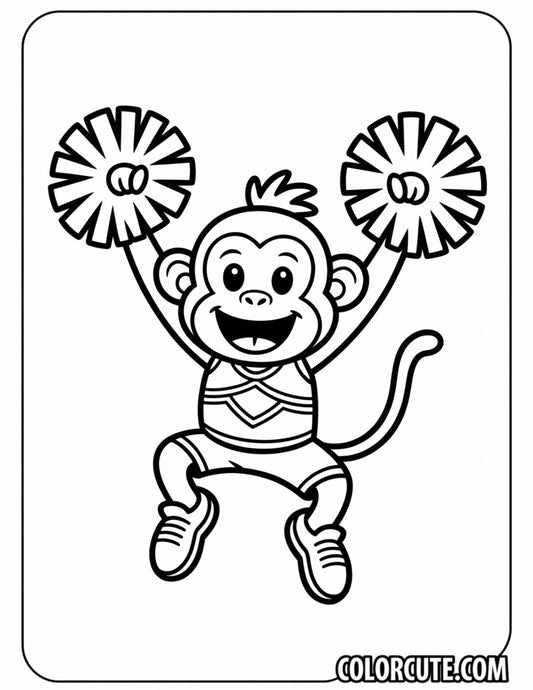 Cool Monkey Coloring Page Free PDF Printables