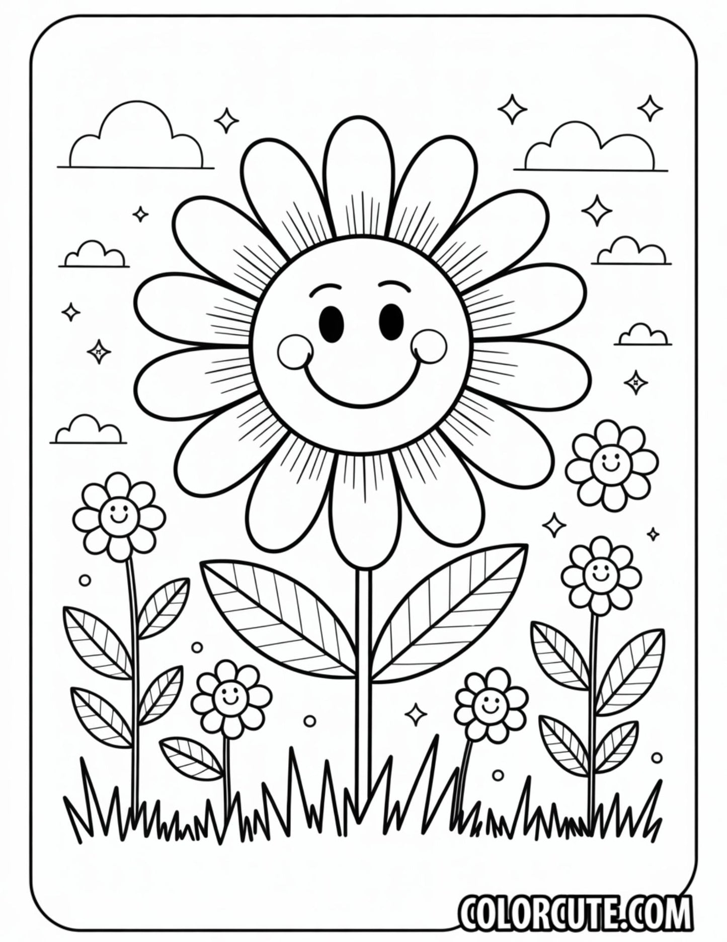 Flower Preschool Coloring Pages | Free PDF Printables