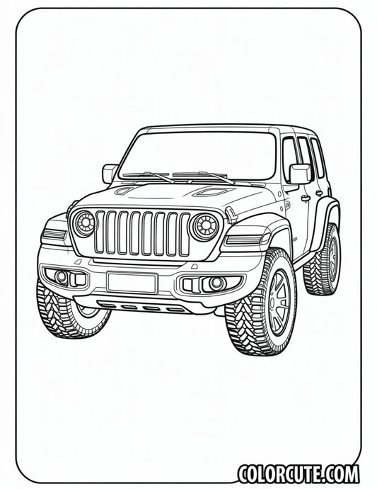 Jeep Car Coloring Page | Free PDF Printables