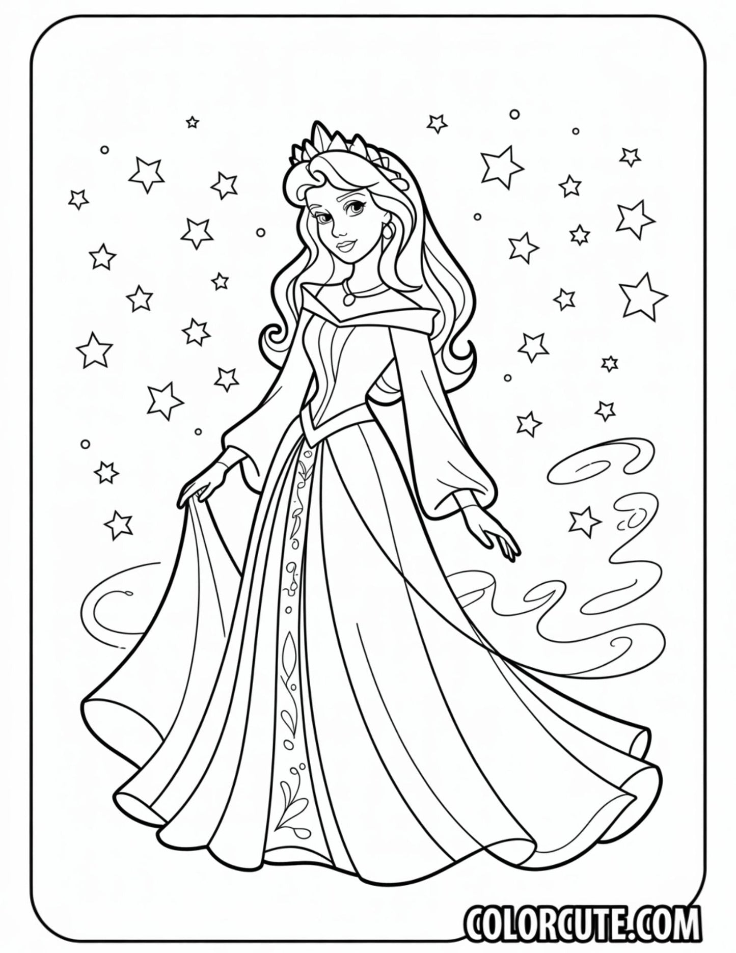 Magical Adult Aurora Coloring Page | Free PDF Printables