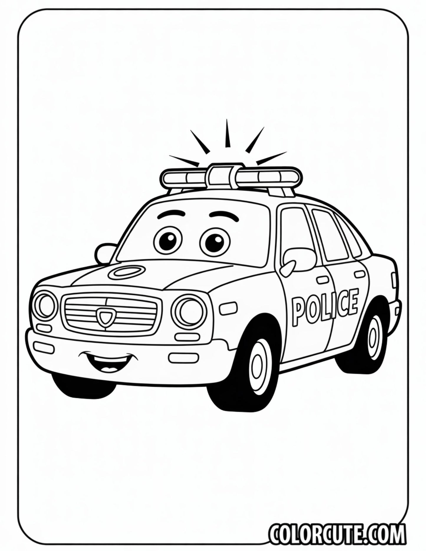 Police Car Coloring Pages | Free PDF Printables