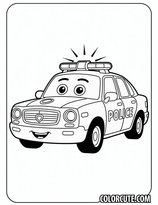 Police Car Coloring Pages | Free PDF Printables