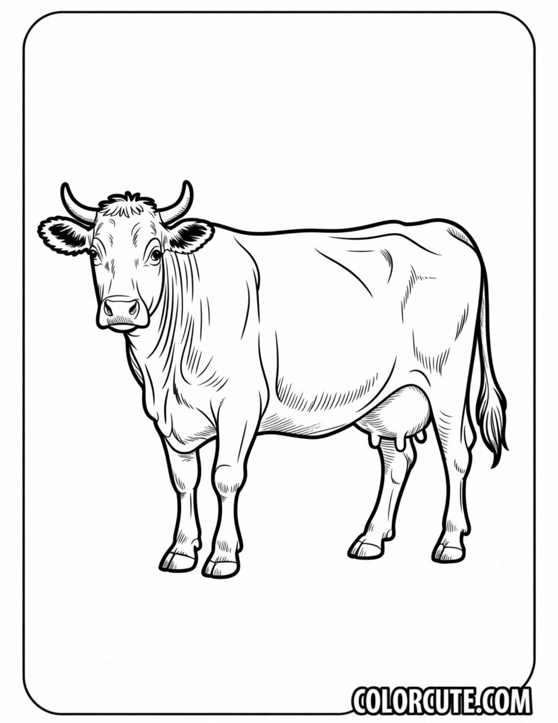 Realistic Cow Coloring Pages | Free PDF Printables – Color Cute - Free ...