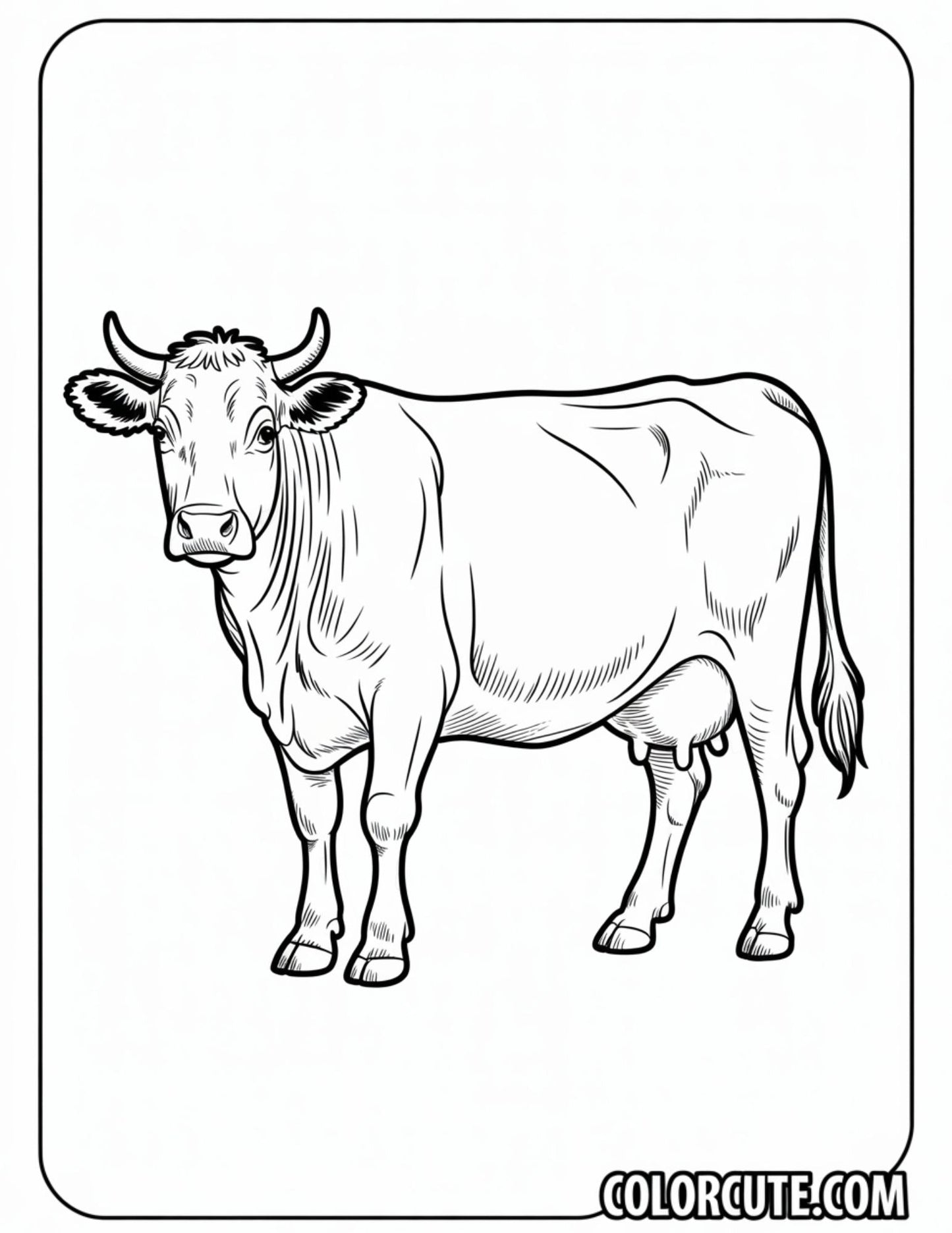 Realistic Cow Coloring Pages | Free PDF Printables