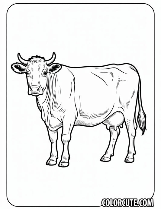Realistic Cow Coloring Pages | Free PDF Printables