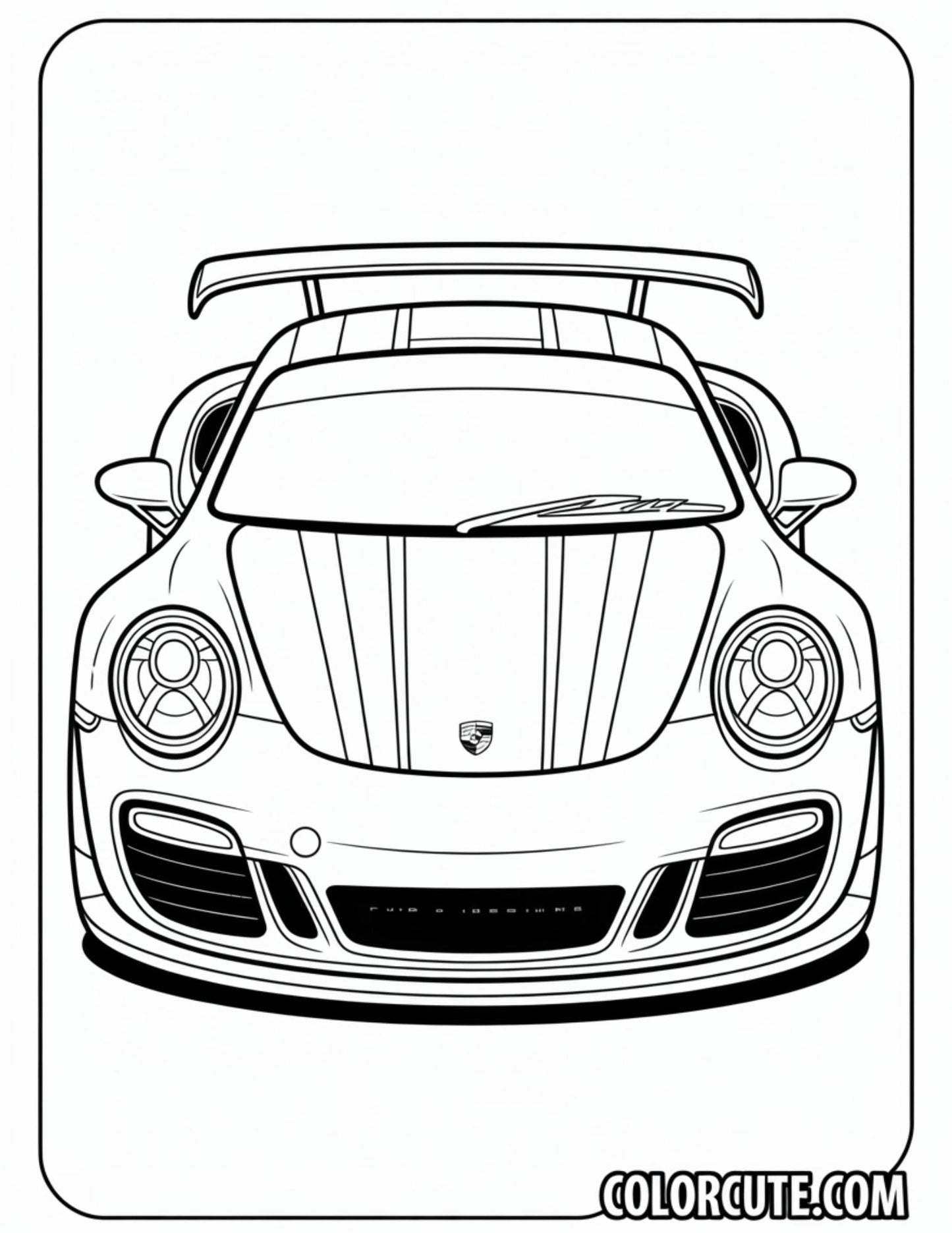 Turbo Porsche Coloring Pages | Free PDF Printables