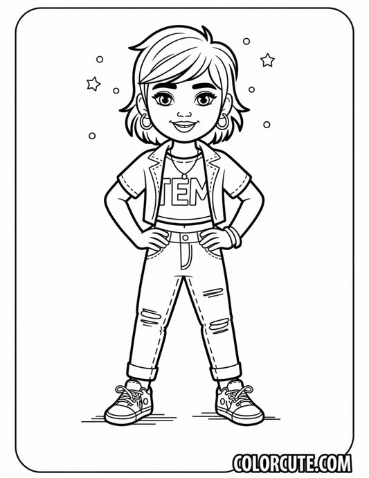 Vintage Fashion Girl Coloring Pages | Free PDF Printables
