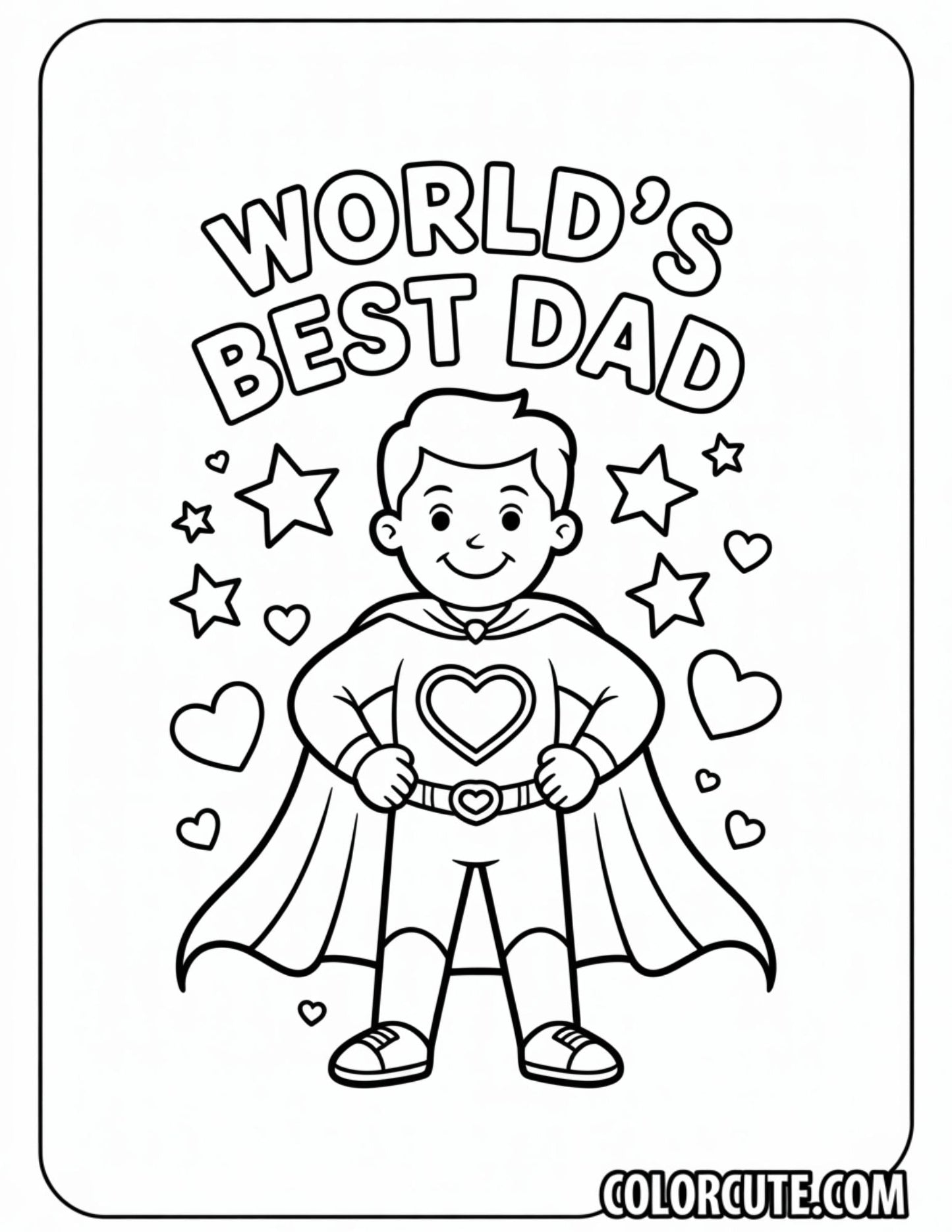 World's Best Dad Coloring Pages | Free PDF Printables