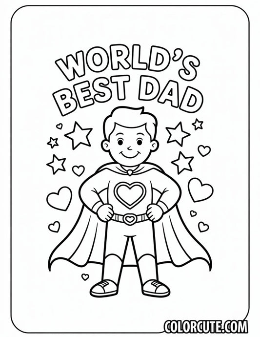World's Best Dad Coloring Pages | Free PDF Printables