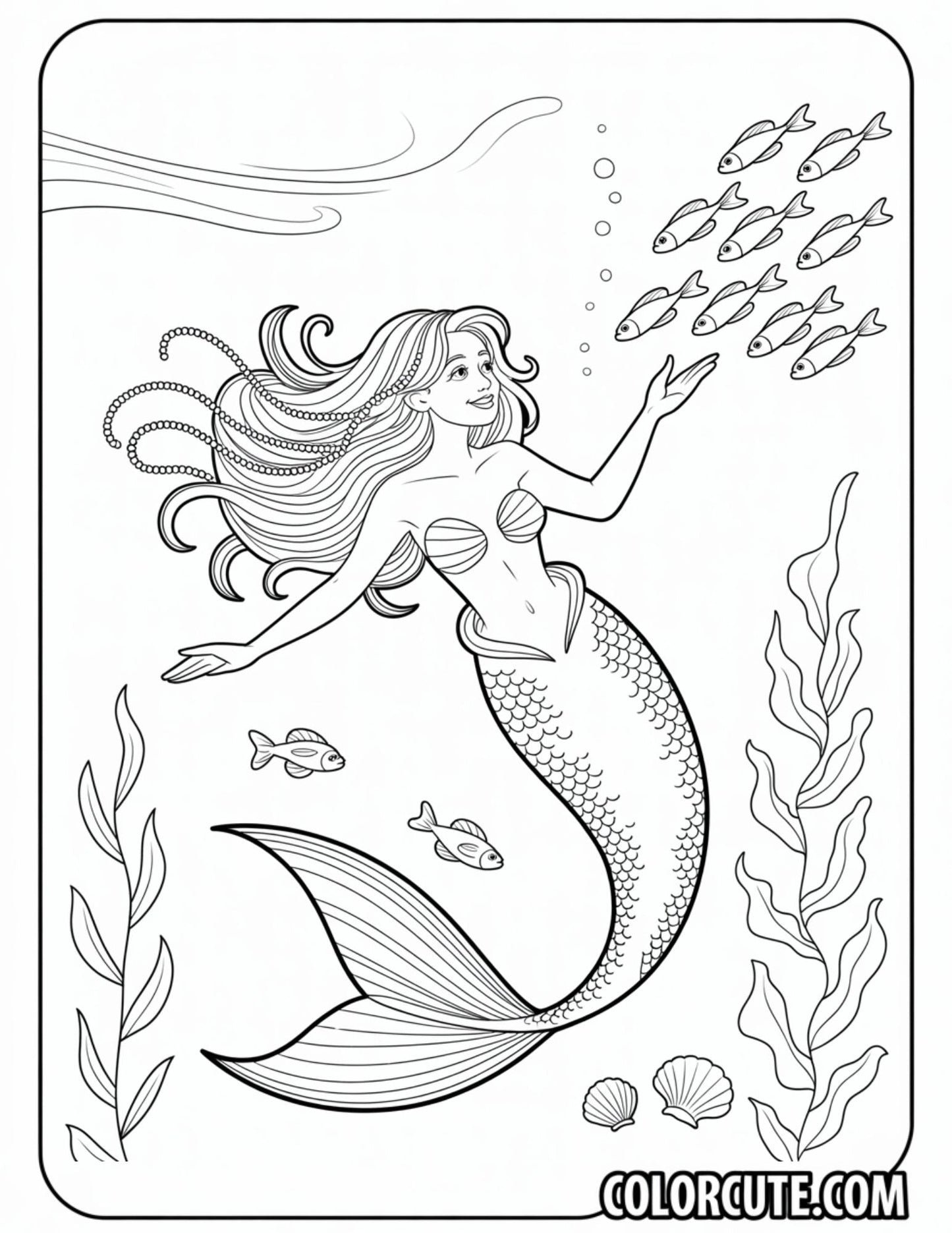 Adult Mermaid Coloring Pages | Free PDF Printables