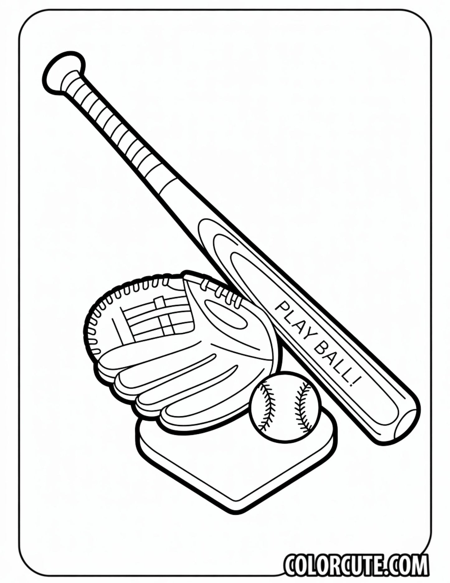 Baseball Bat Coloring Pages | Free PDF Printables