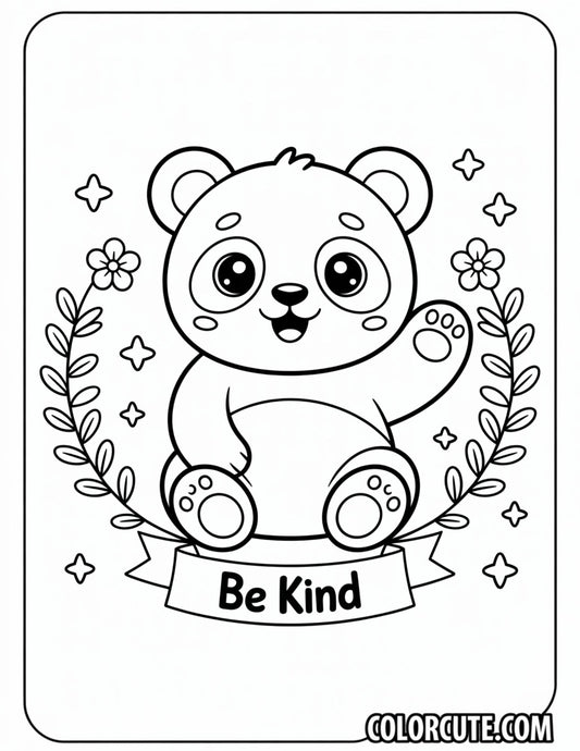 Be Kind Panda Coloring Pages | Free PDF Printables