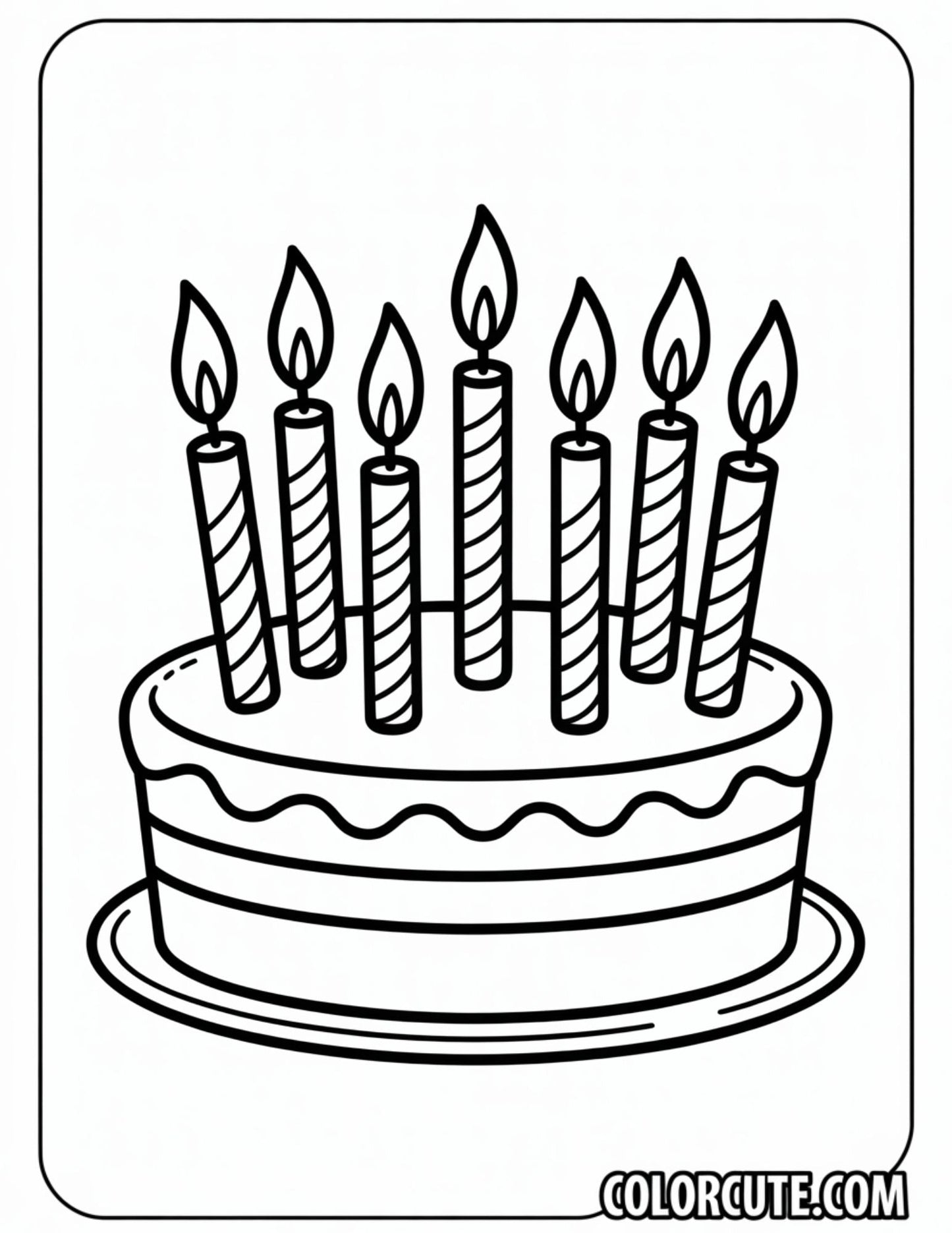 Cake Candles Coloring Pages | Free PDF Printables