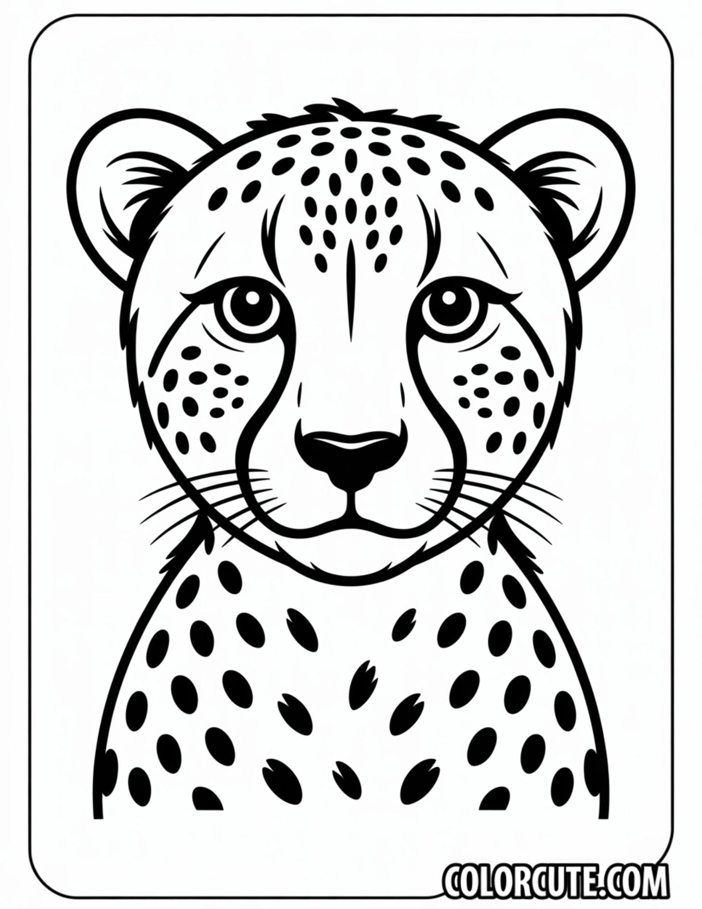 Cheetah Face Coloring Pages | Free PDF Printables