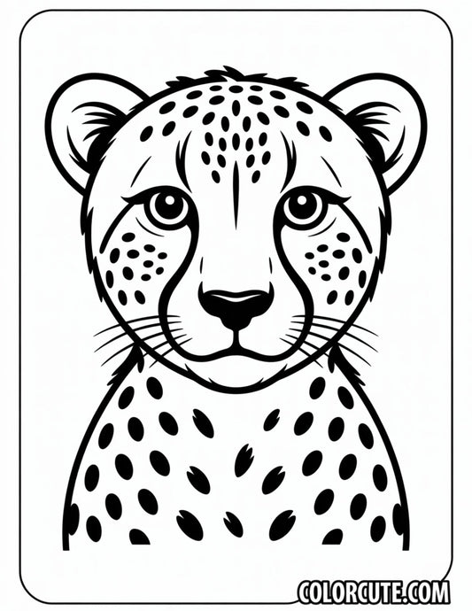 Cheetah Face Coloring Pages | Free PDF Printables