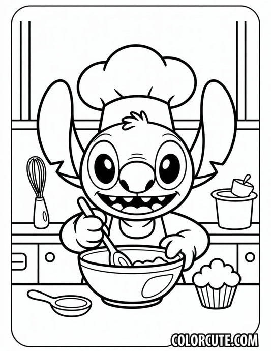 Chef Stitch Coloring Pages | Free PDF Printables