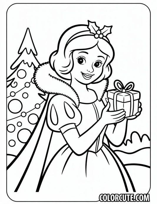 Christmas Snow White Coloring Page | Free PDF Printables