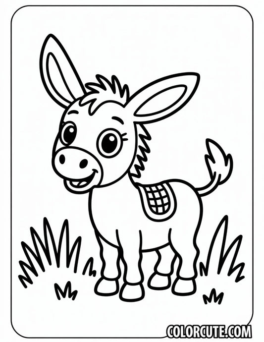 Donkey Preschool Coloring Page | Free PDF Printables