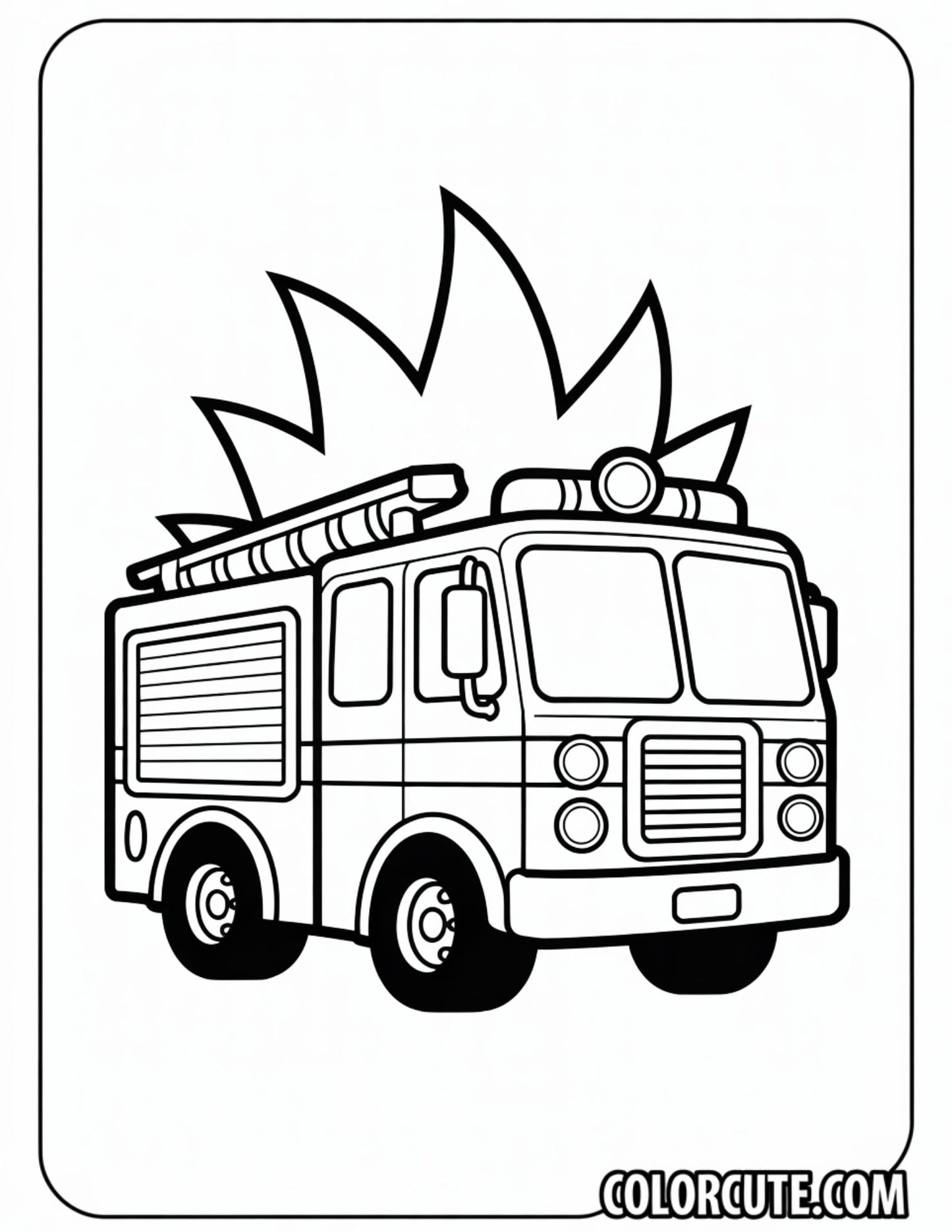Fire Engine Fire Truck Coloring Pages | Free PDF Printables
