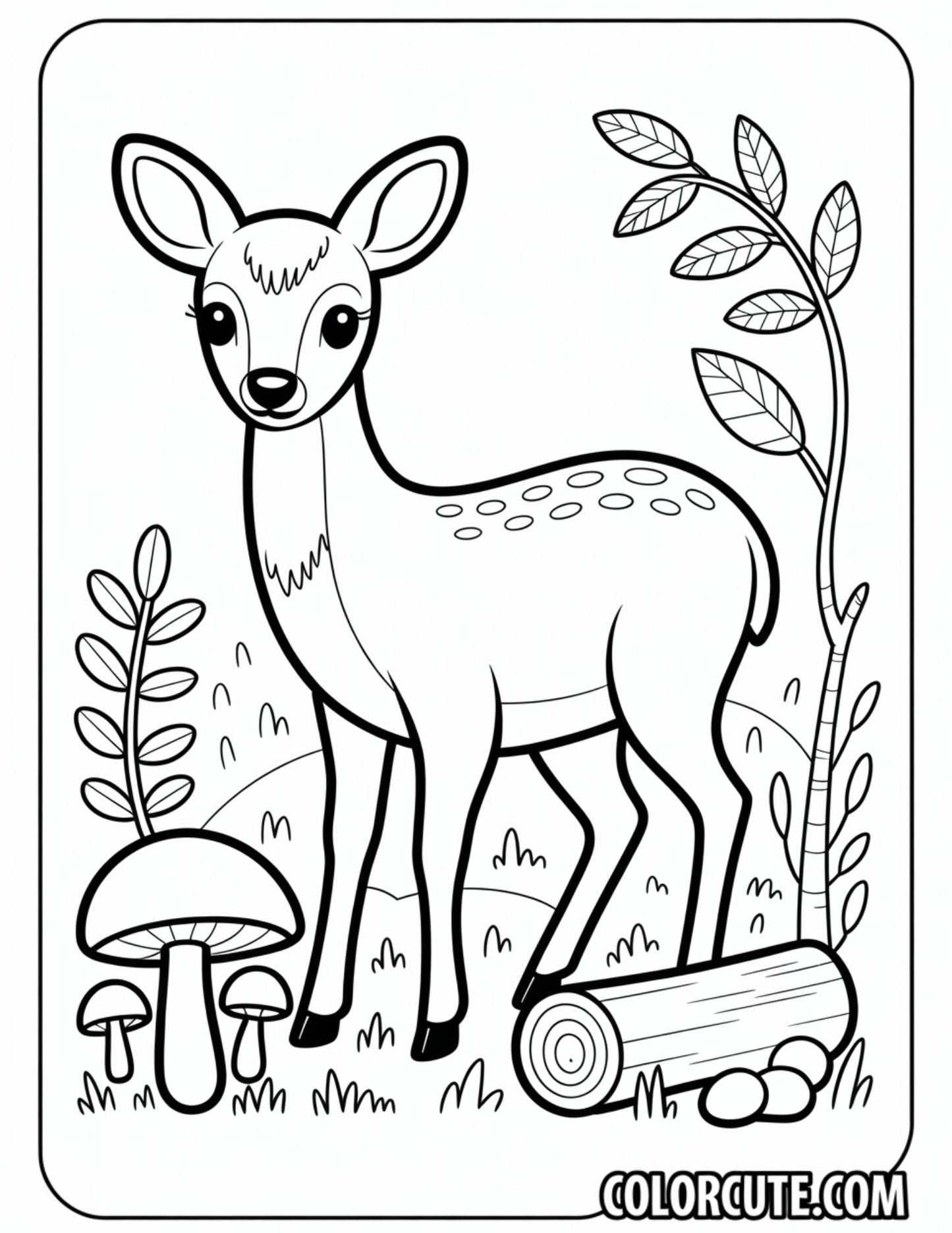 Flower Deer Coloring Pages - Free PDF Printables