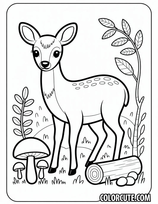 Flower Deer Coloring Pages - Free PDF Printables