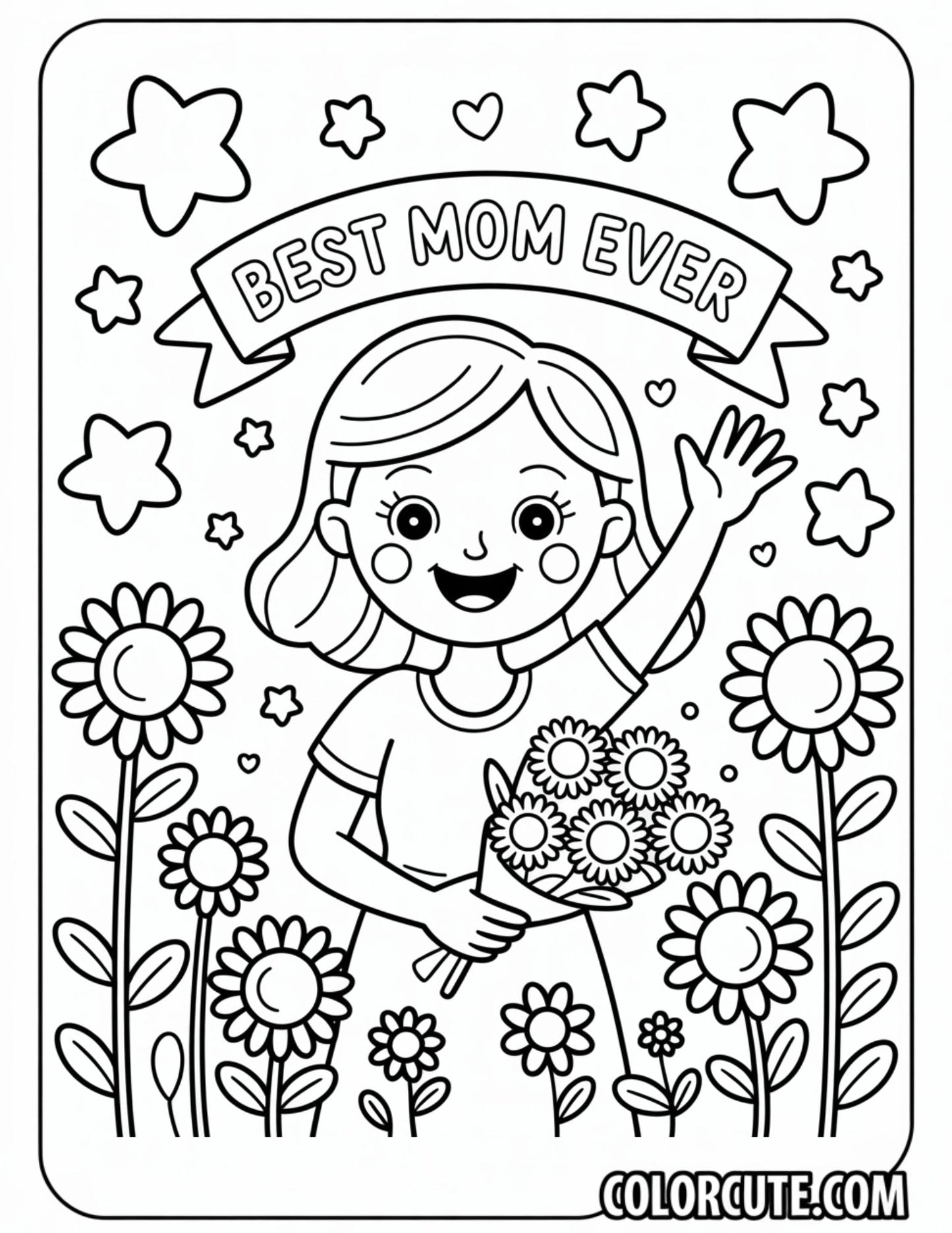 Flower Mothers Day Coloring Pages Free PDF Printables