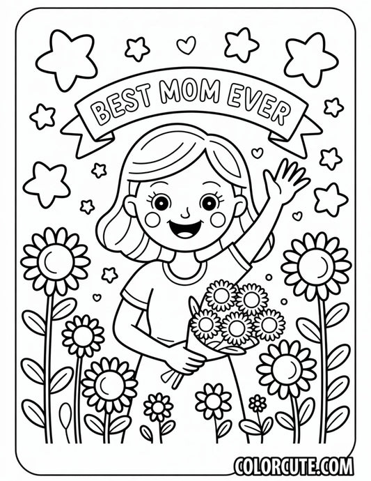 Flower Mothers Day Coloring Pages Free PDF Printables