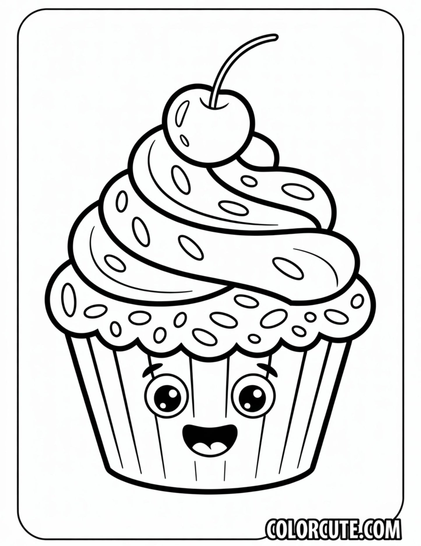 Fun Vanilla Cupcake Coloring Pages | Free PDF Printables