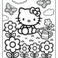 Hello Kitty Flower Coloring Page | Free PDF Printables