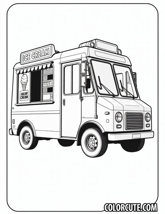 Ice Cream Truck Coloring Page | Free PDF Printables