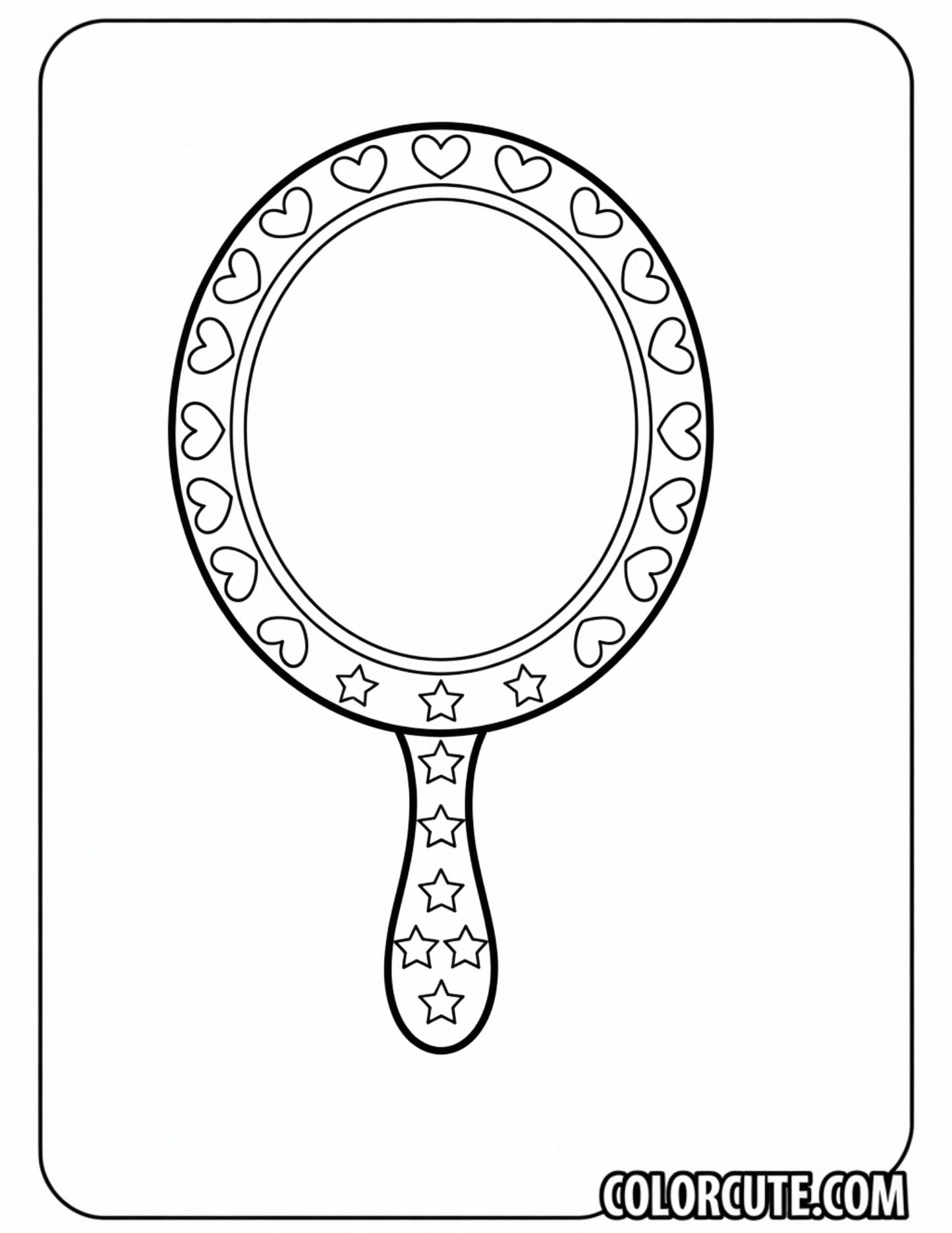 Makeup Mirror Coloring Page | Free PDF Printables