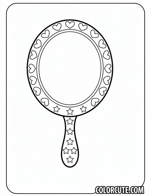Makeup Mirror Coloring Page | Free PDF Printables