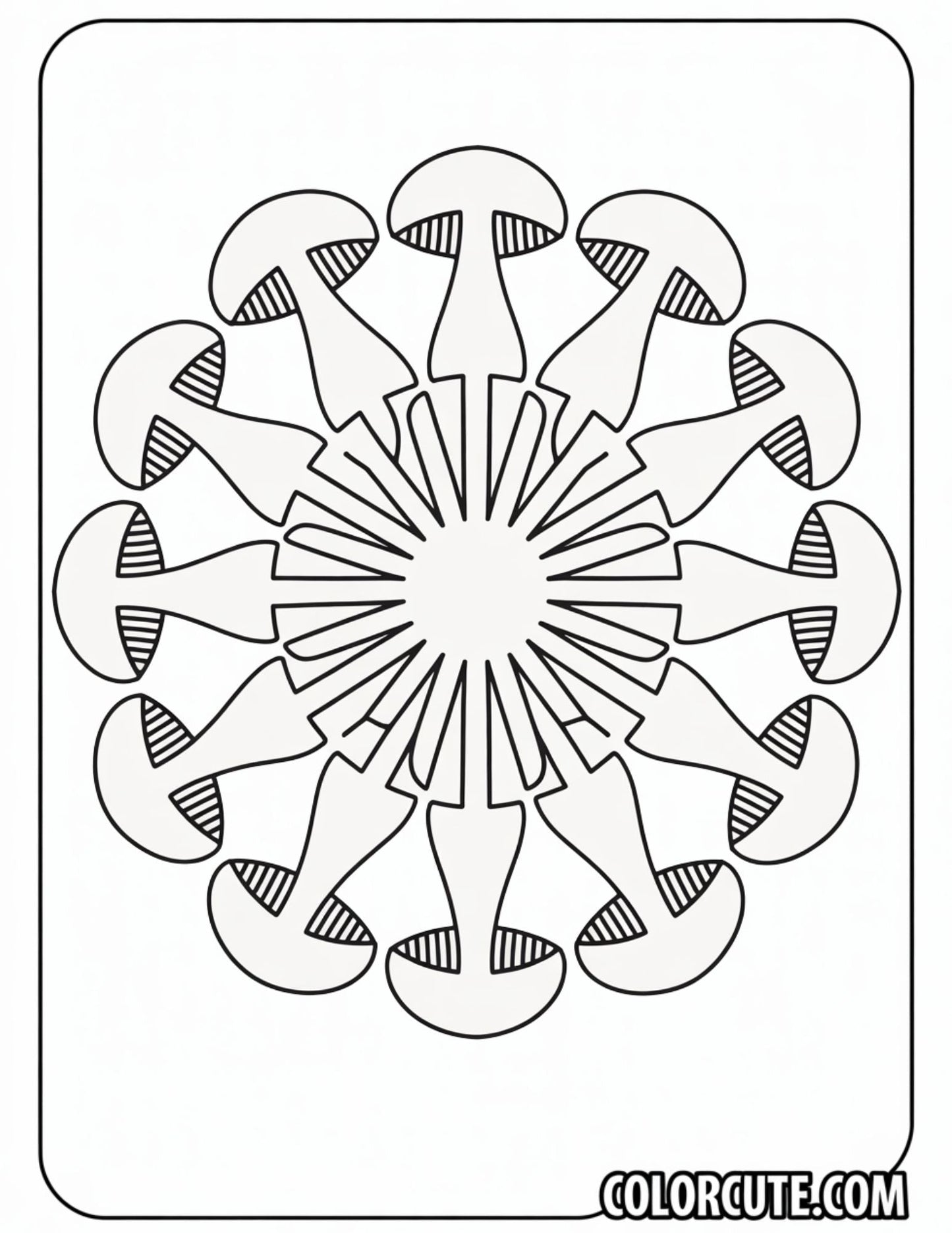 Mushroom Mandala Coloring Pages | Free PDF Printables