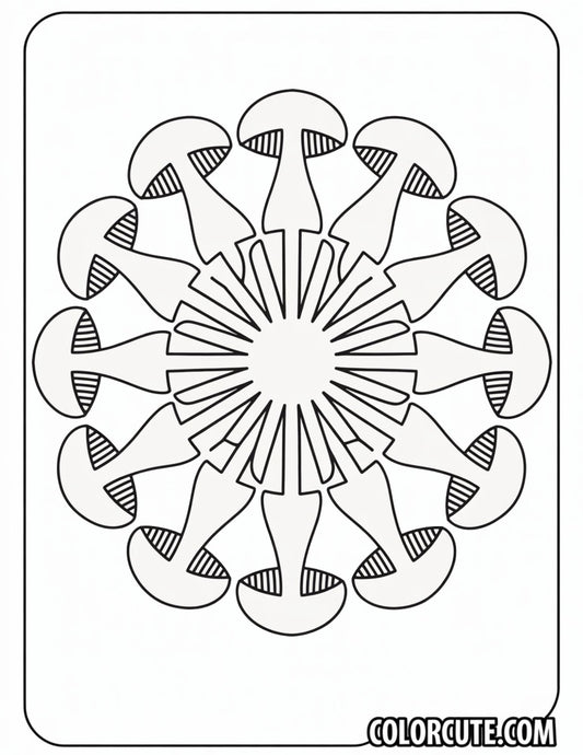 Mushroom Mandala Coloring Pages | Free PDF Printables