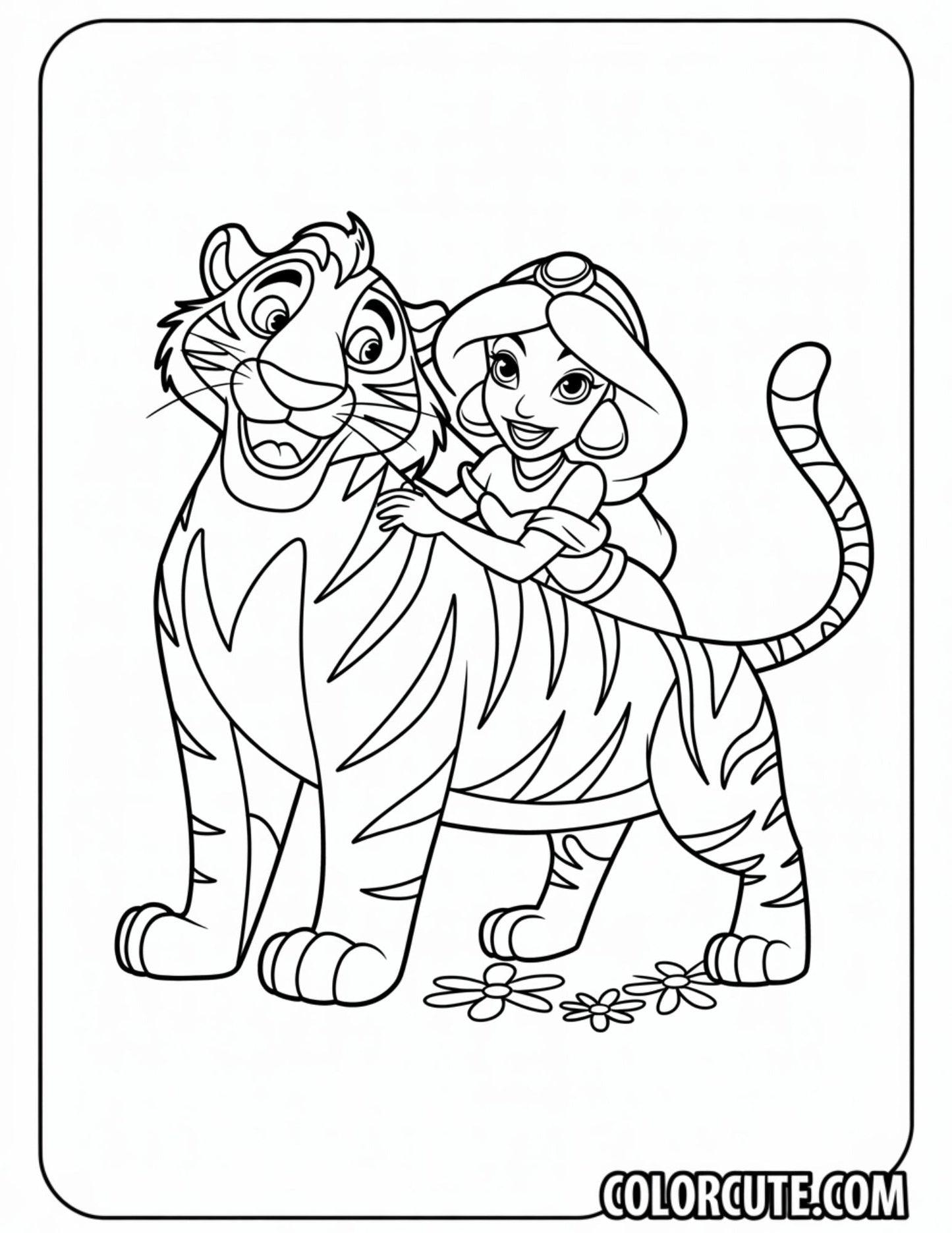Rajah Jasmine Coloring Page | Free PDF Printables