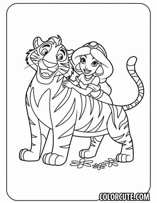 Rajah Jasmine Coloring Page | Free PDF Printables