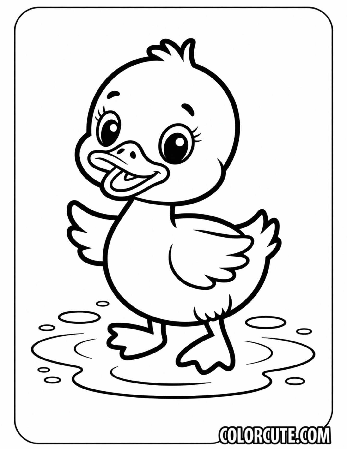 Simple Duck Coloring Page | Free PDF Printables
