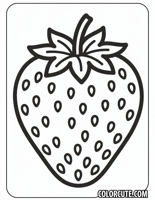 Strawberry Coloring Page | Free PDF Printables