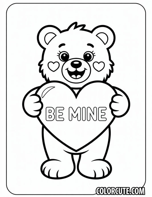 Valentine Bear Coloring Pages | Free PDF Printables