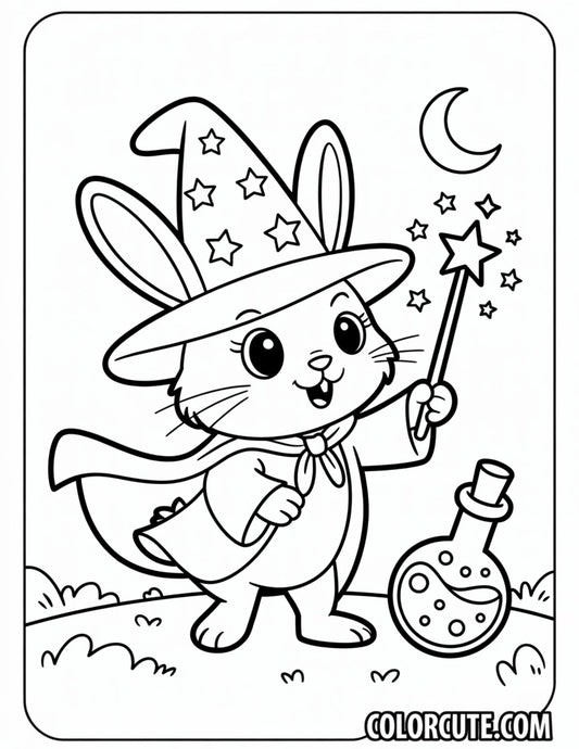Wizard Bunny Coloring Pages | Free PDF Printables