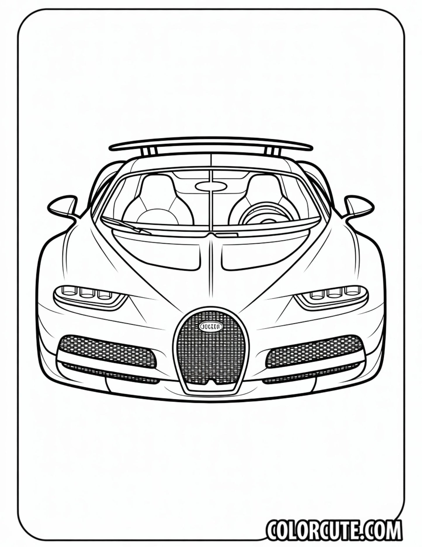 Cute Bugatti Car Coloring Pages | Free PDF Printables