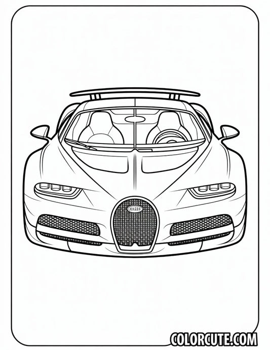 Cute Bugatti Car Coloring Pages | Free PDF Printables
