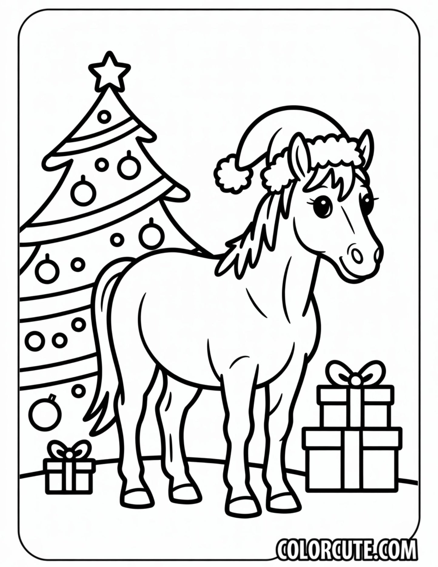 Christmas Horse Coloring Pages | Free PDF Printables